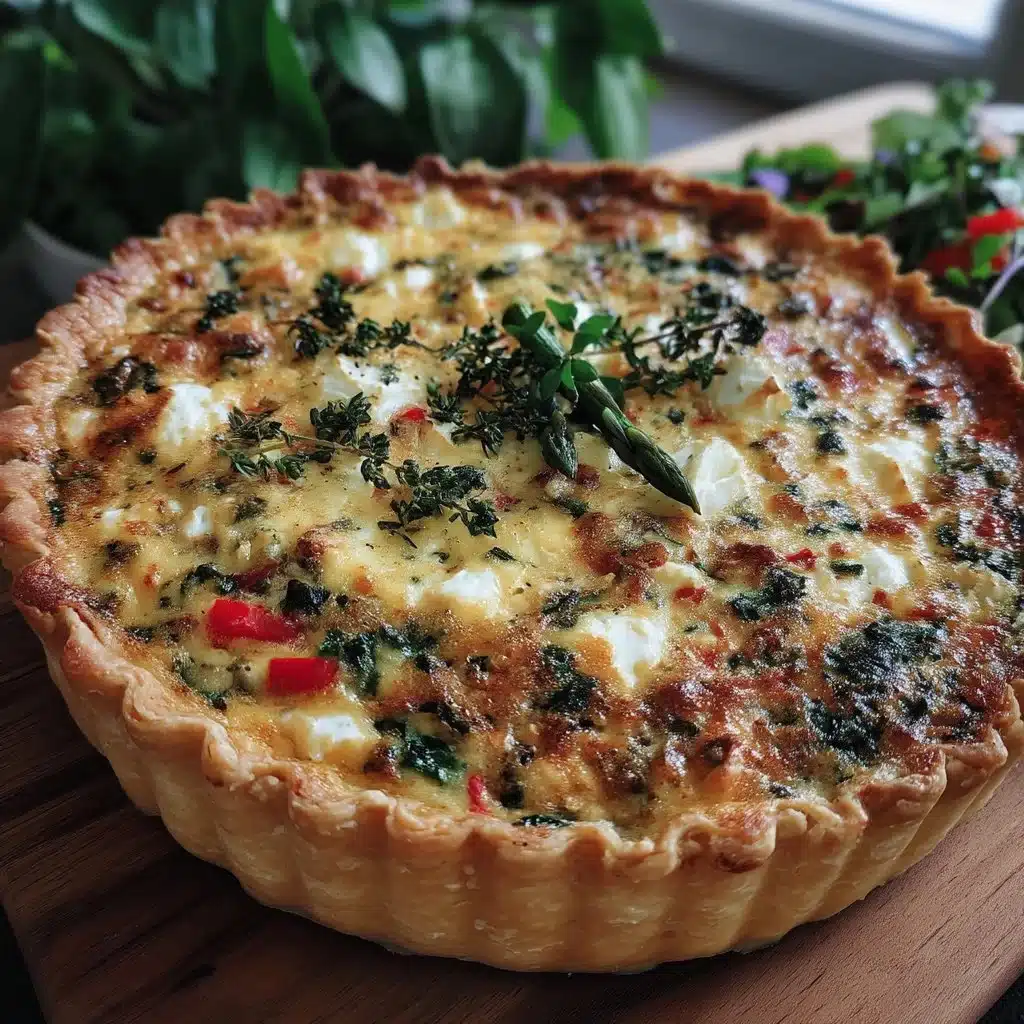 Spring Veggie Quiche with Goat Cheese and Herbs