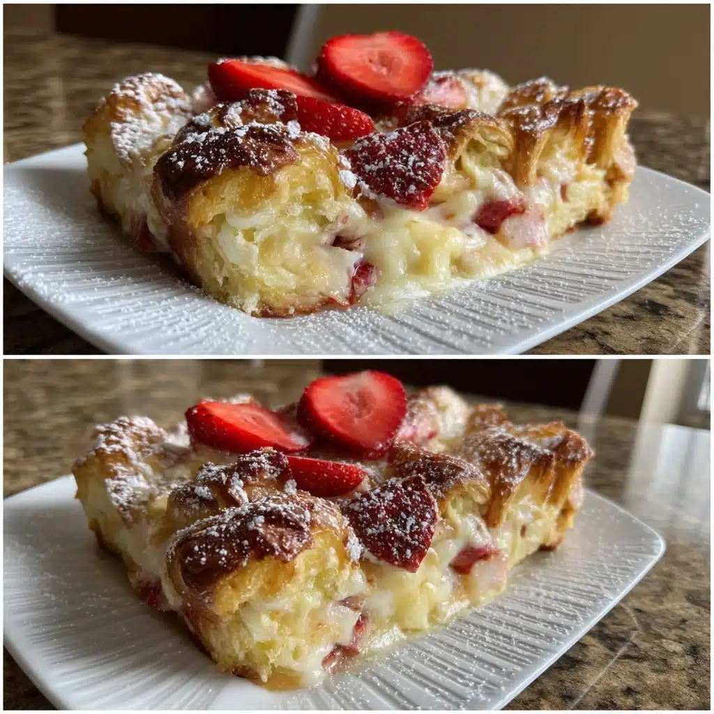 Strawberry Cream Cheese Croissant Breakfast Casserole