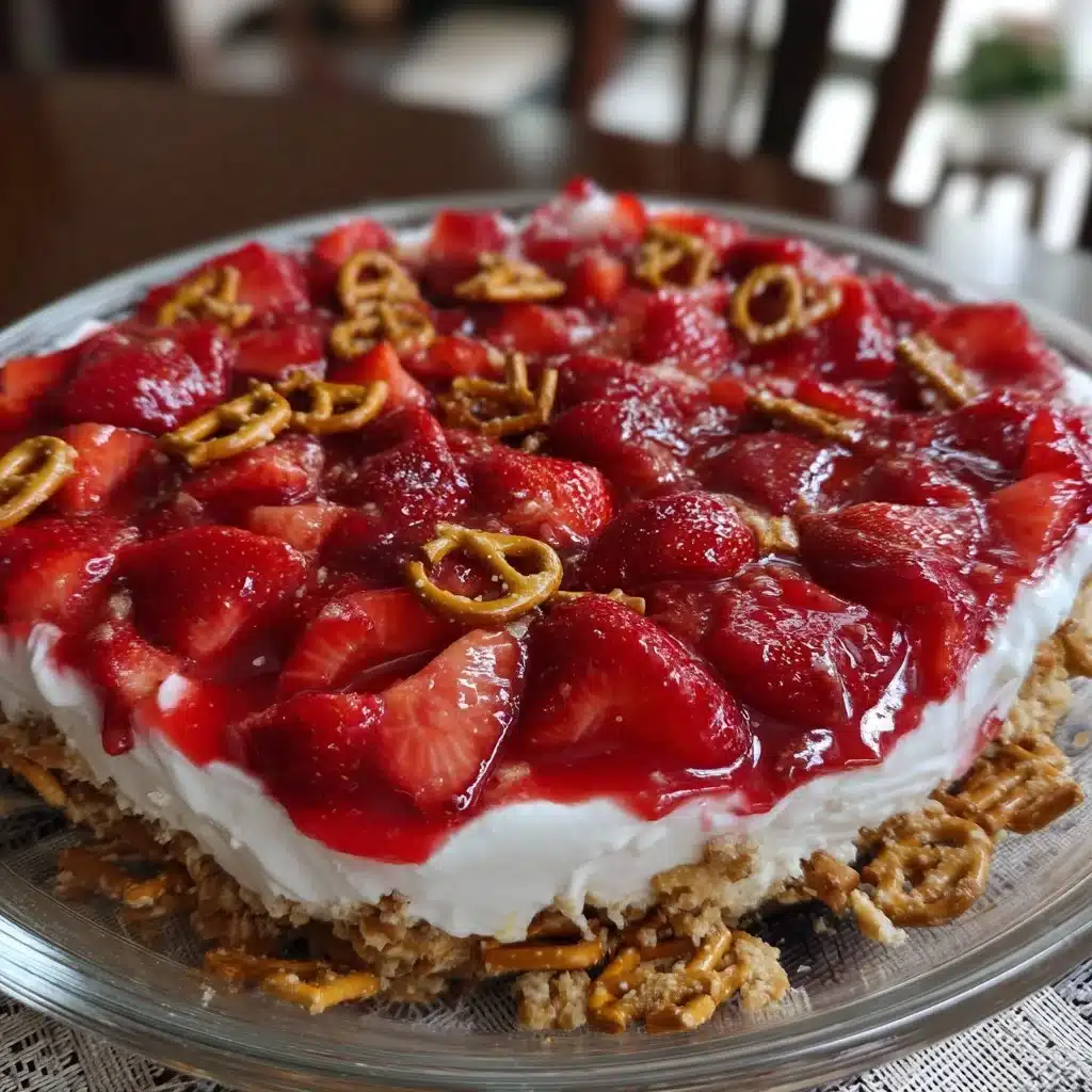 Strawberry Pretzel Salad Dessert (No-Bake)