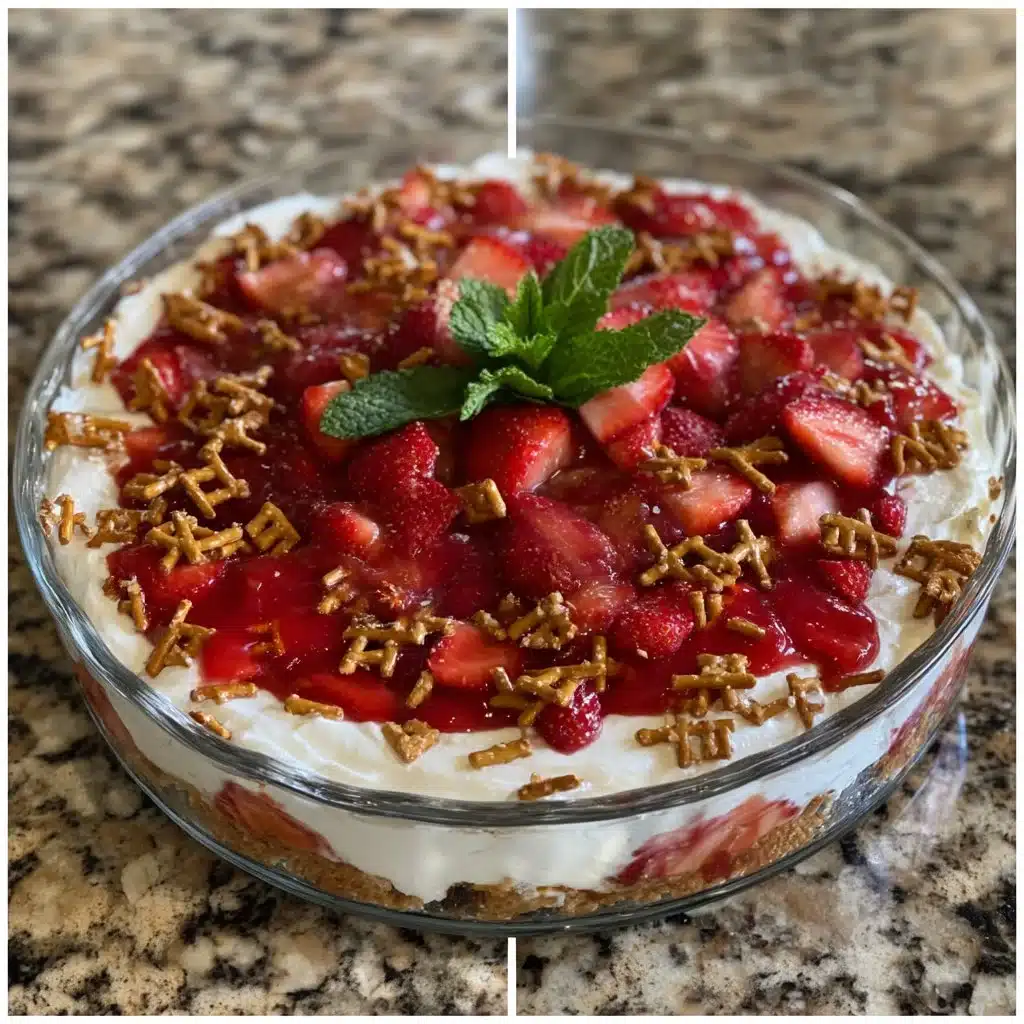 Strawberry Pretzel Salad Dessert (No-Bake)