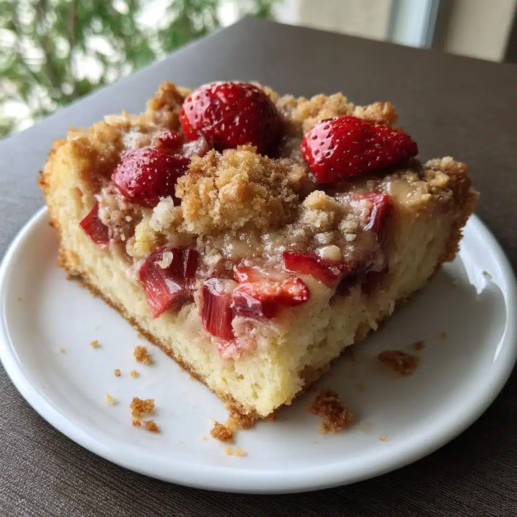 Strawberry Rhubarb Crumble Coffee Cake