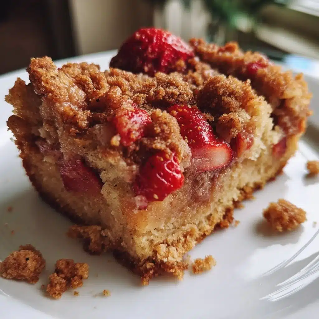 Strawberry Rhubarb Crumble Coffee Cake