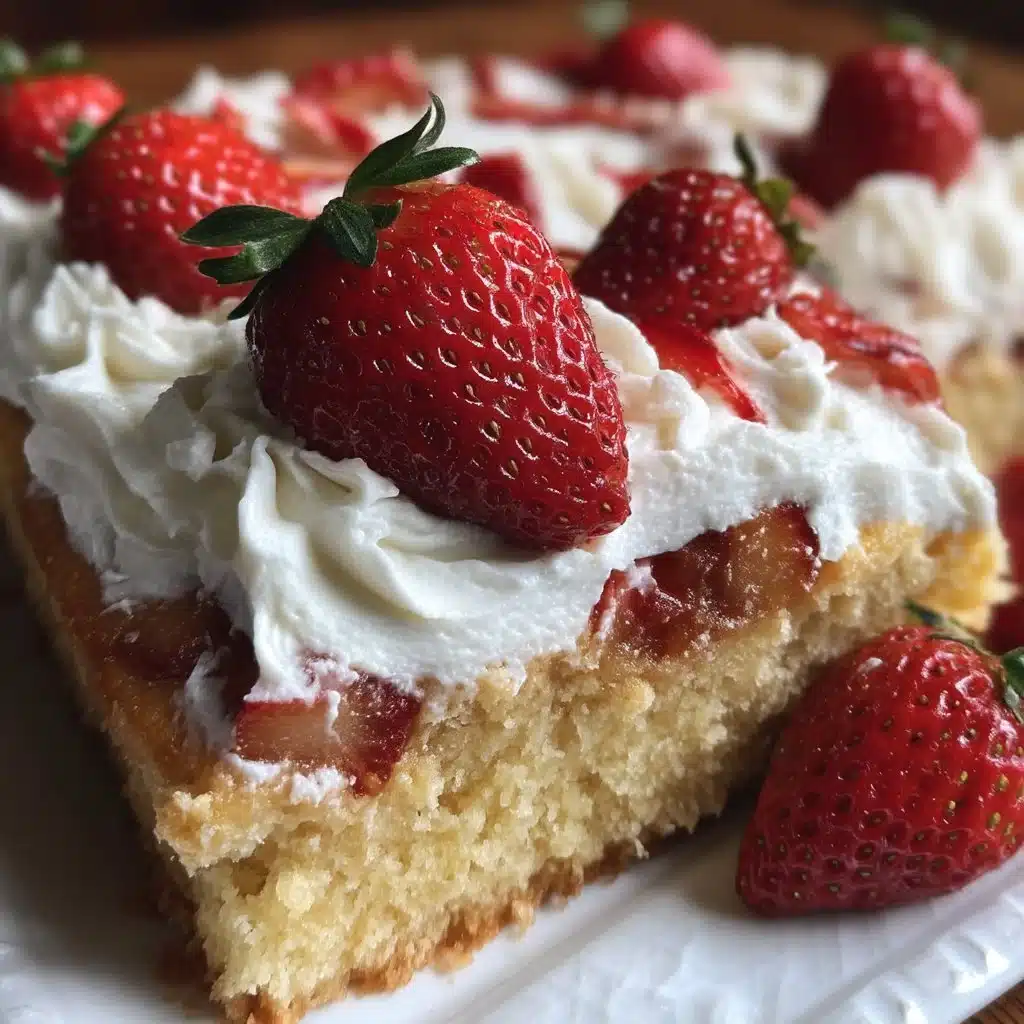 Strawberry Shortcake Sheet Cake with Whipped Cream Frosting