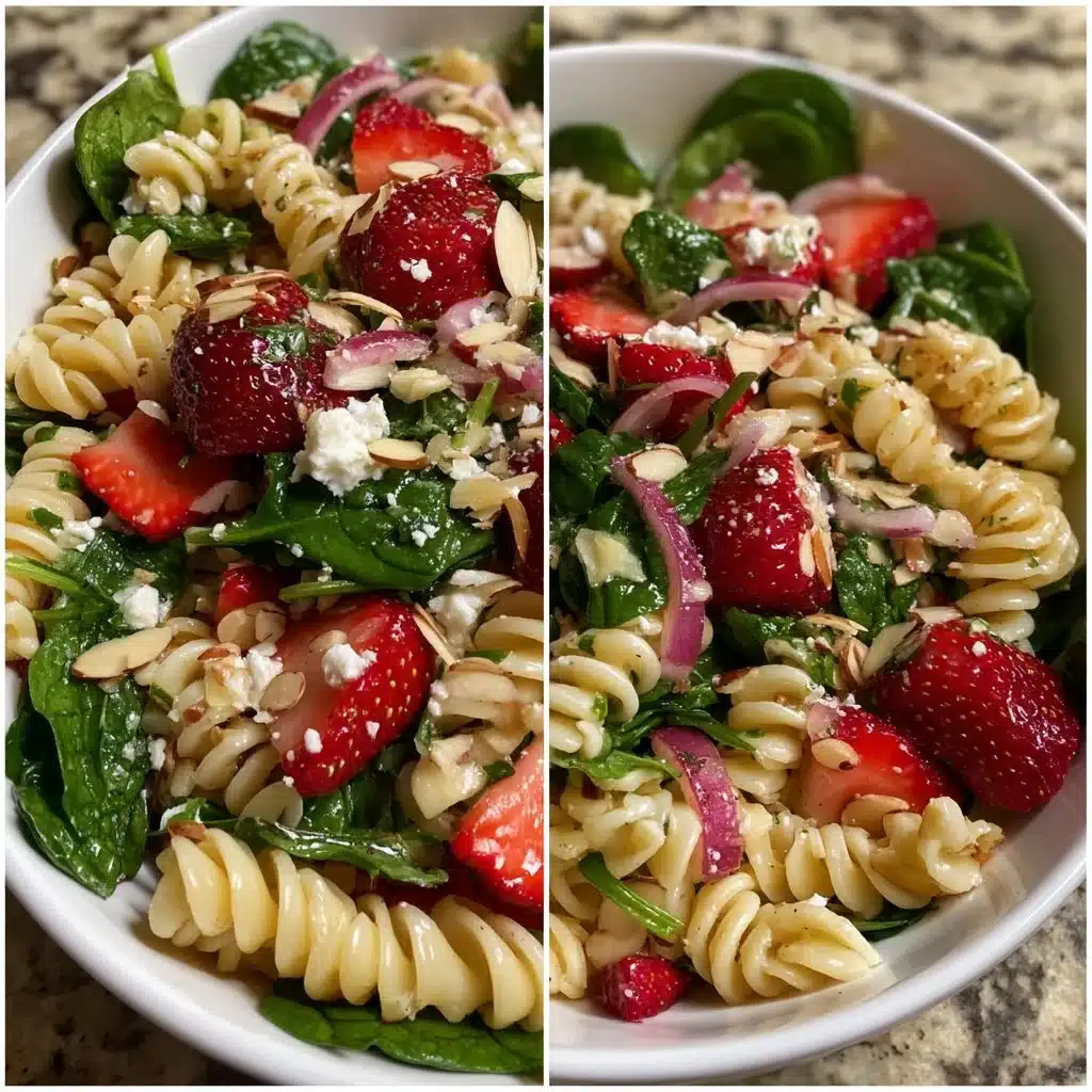 Strawberry Spinach Pasta Salad
