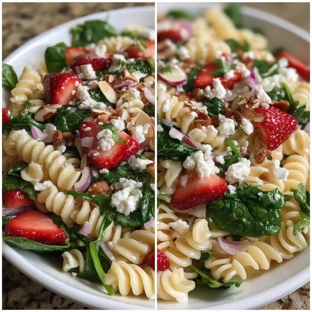 Strawberry Spinach Pasta Salad