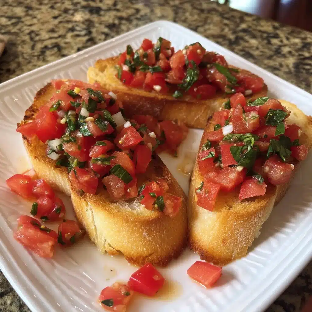 Tomato Basil Bruschetta with Garlic Toasts