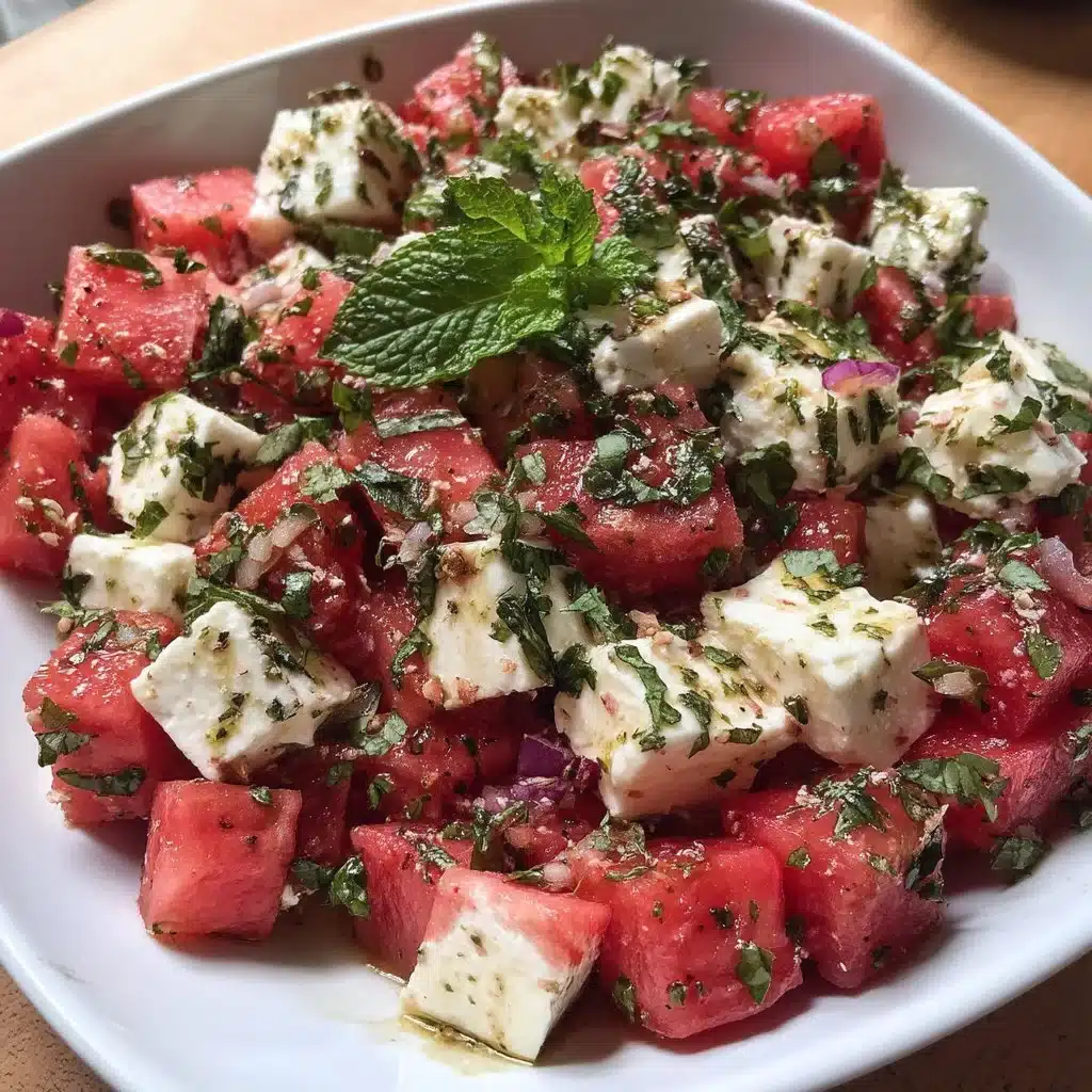 Watermelon Feta Salad with Mint and Balsamic