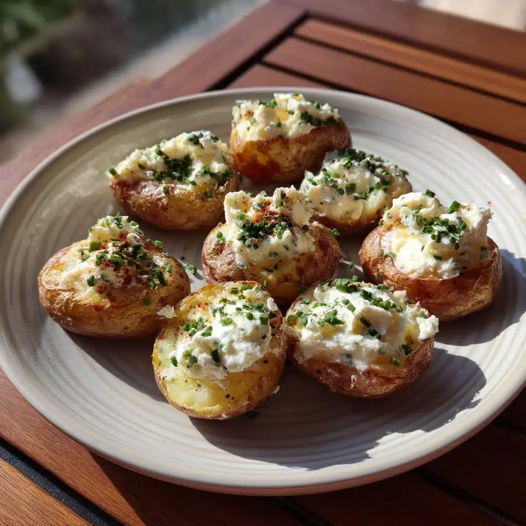 Whipped Feta Deviled Potato Bites