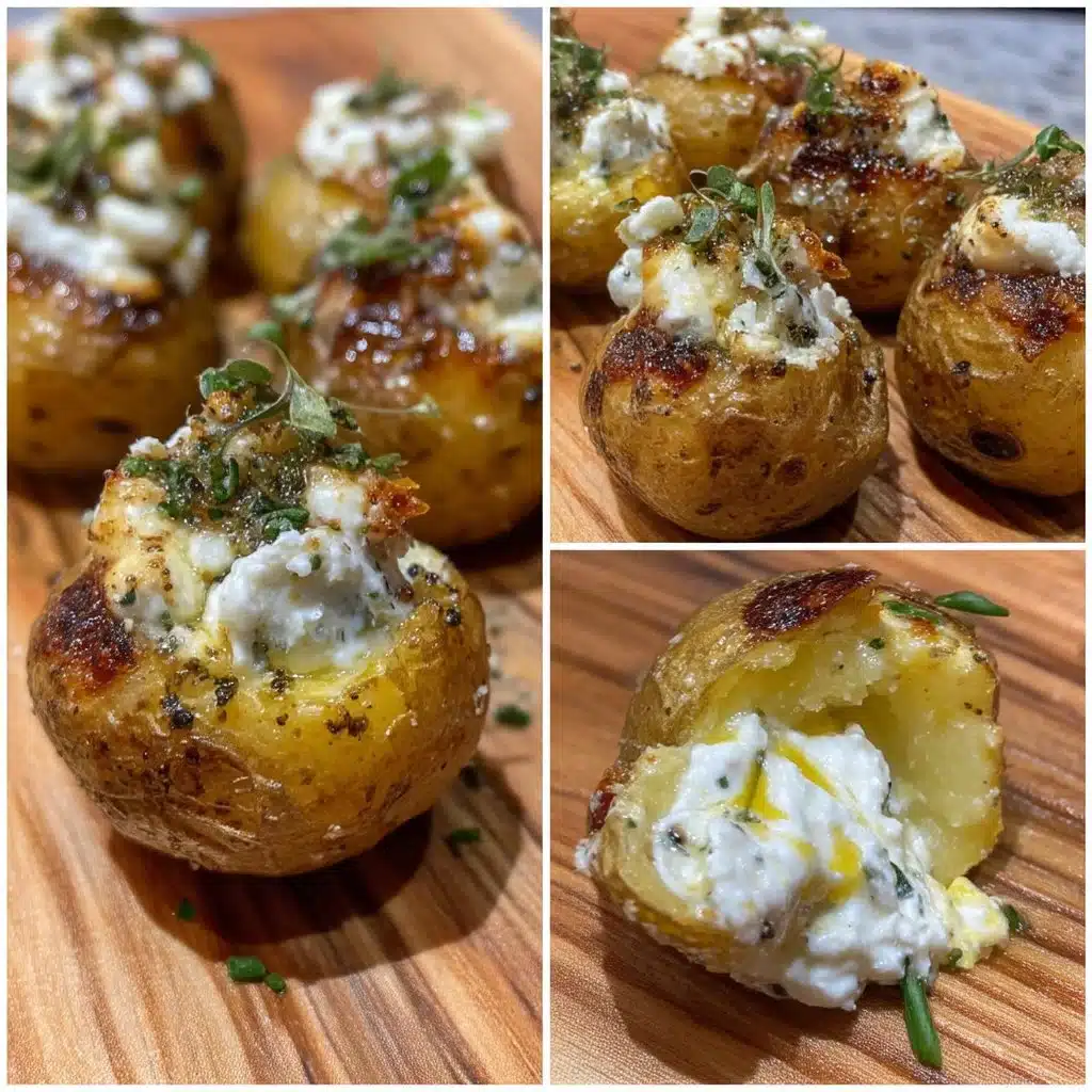Whipped Feta Deviled Potato Bites