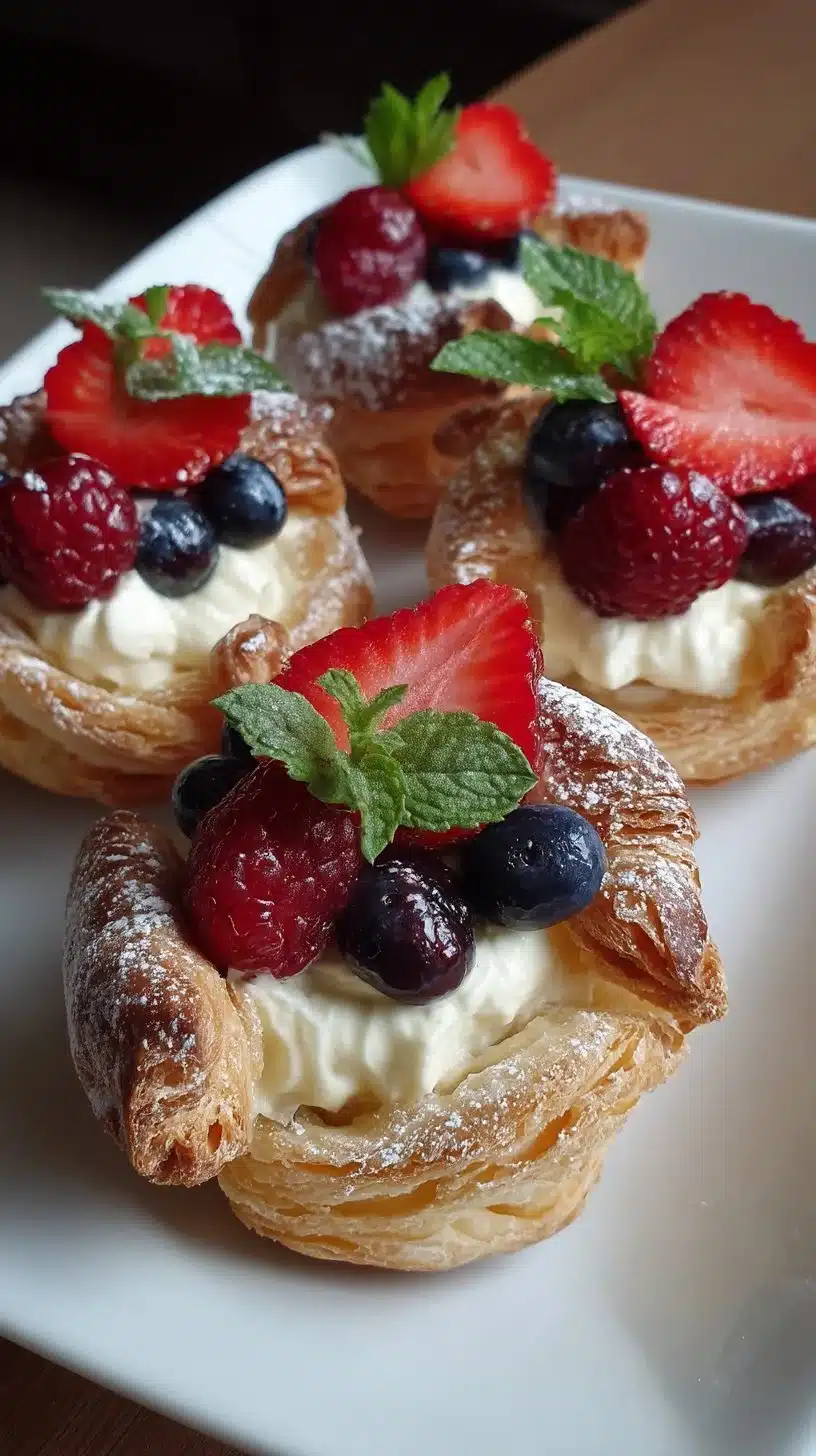 Berry Cream Puff Dessert Cups