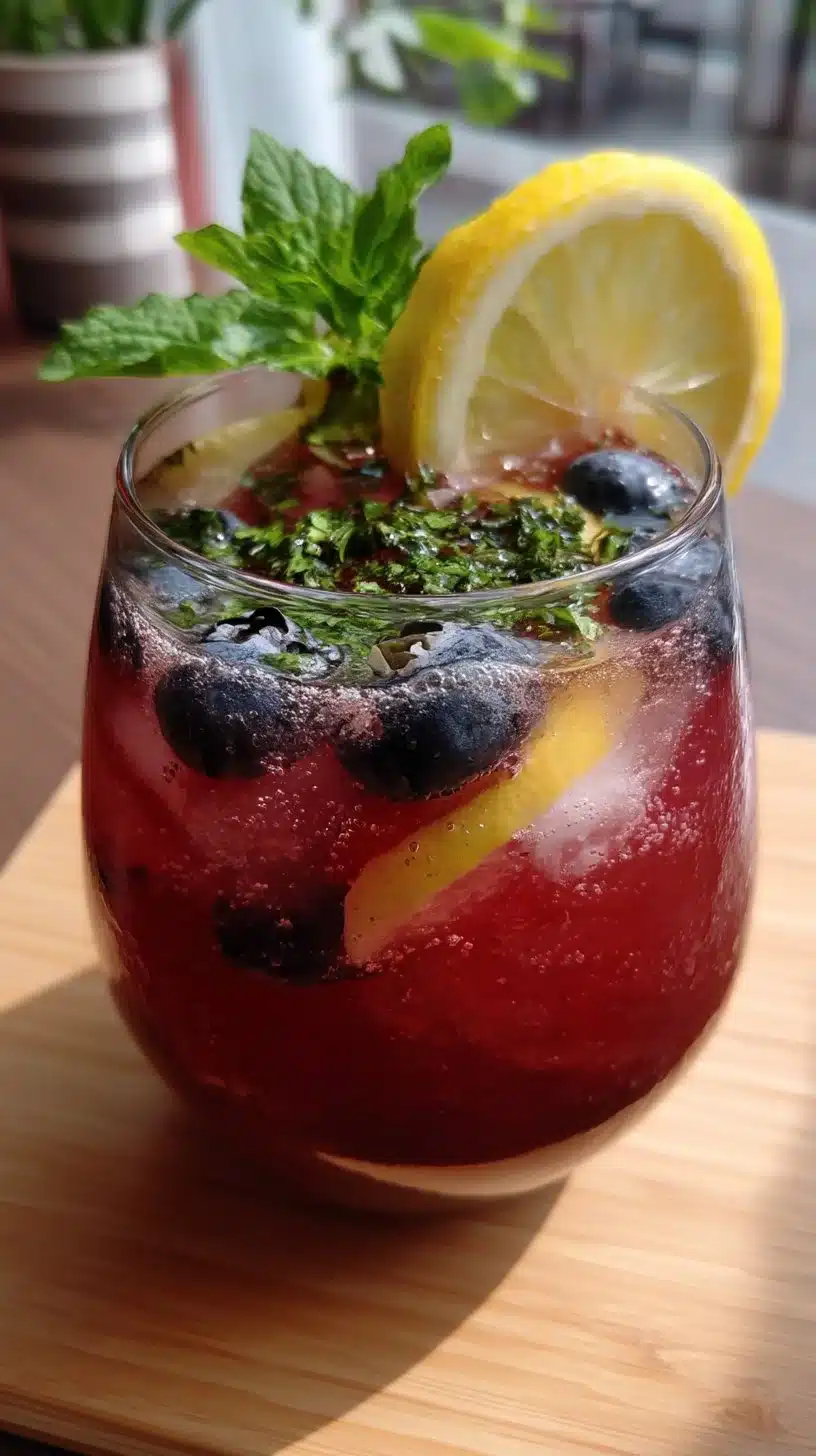 Blueberry Lemon Fizz Mocktail