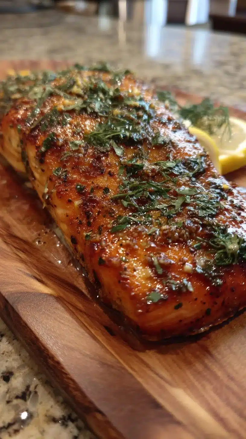 Cedar Plank BBQ Salmon with Lemon Herb Butter