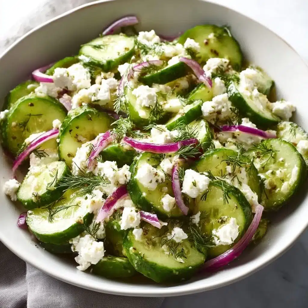 Cucumber Feta Salad with Lemon Greek Vinaigrette