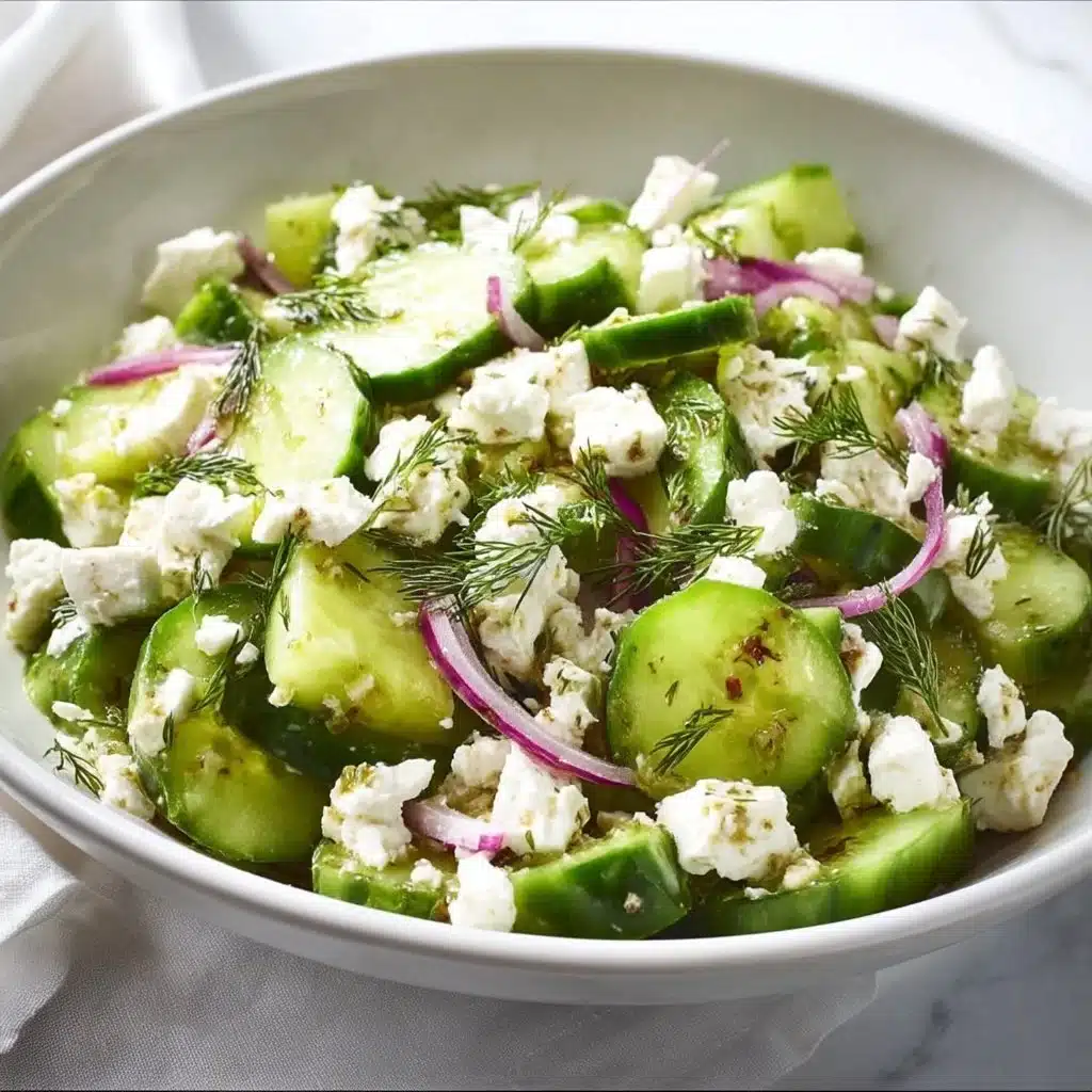 Cucumber Feta Salad with Lemon Greek Vinaigrette