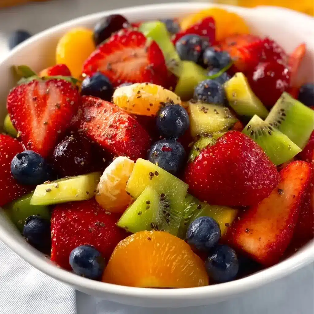 Fresh Fruit Salad with Honey Lime Poppy Seed Dressing