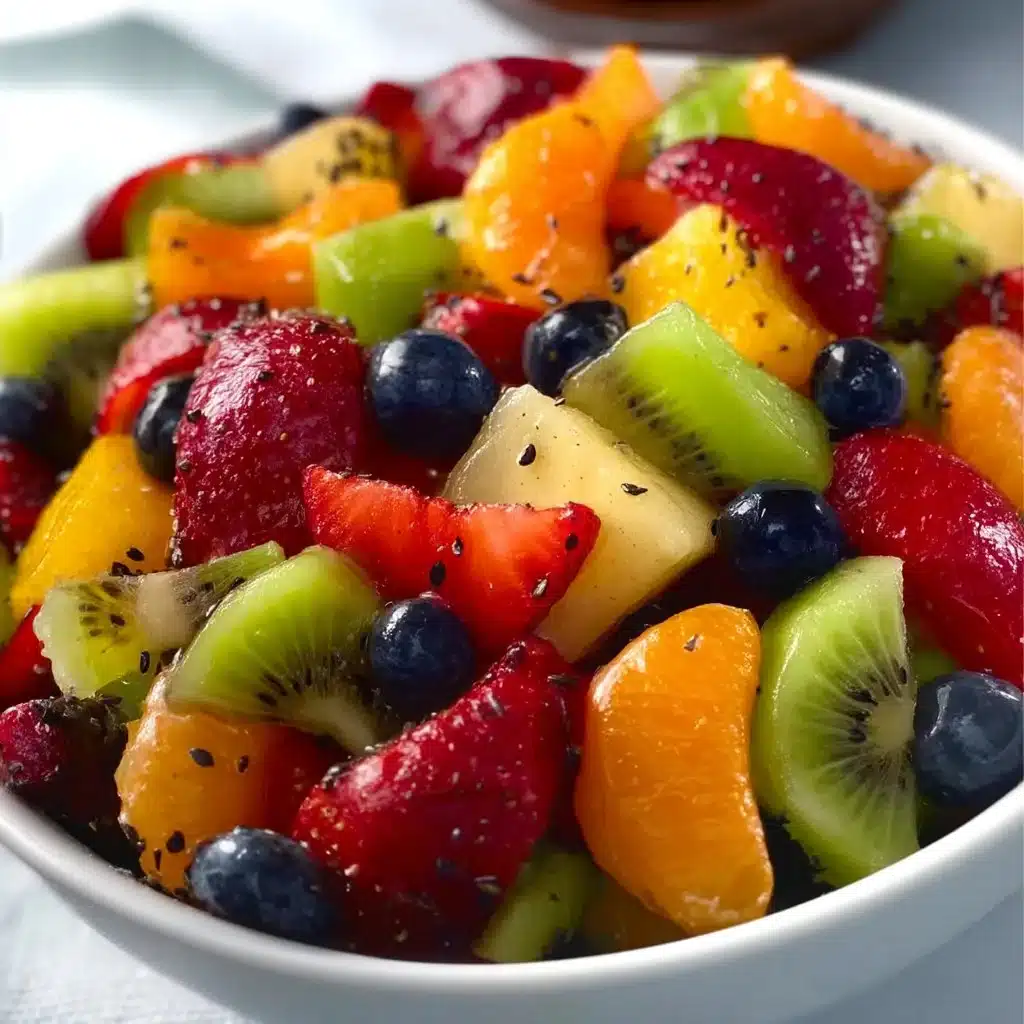 Fresh Fruit Salad with Honey Lime Poppy Seed Dressing