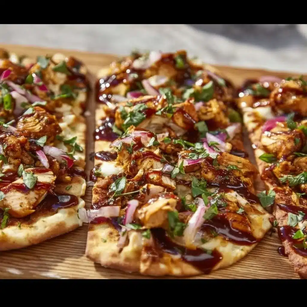 High Protein Flatbread with BBQ Chicken