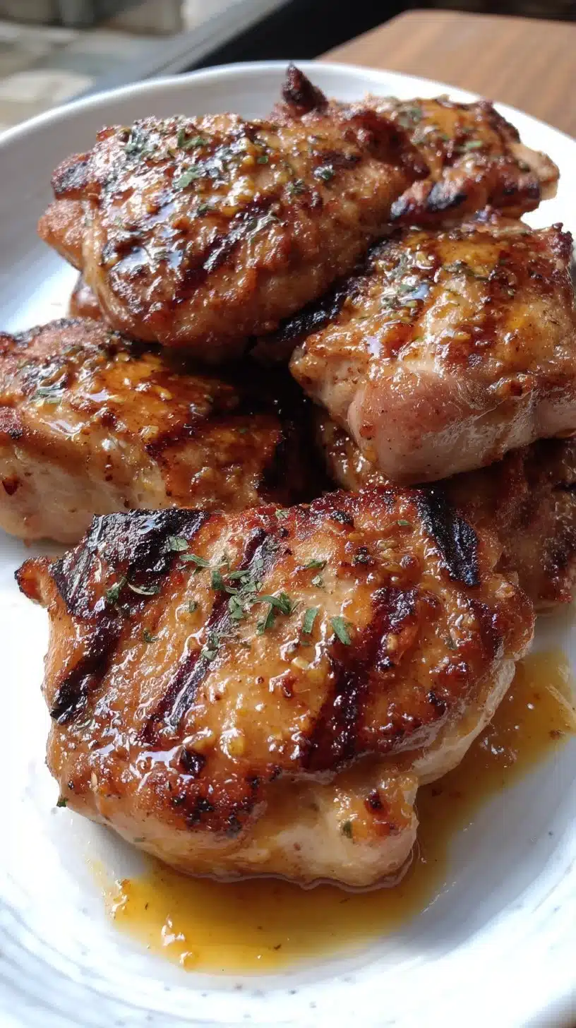 Maple Mustard Grilled Chicken Thighs