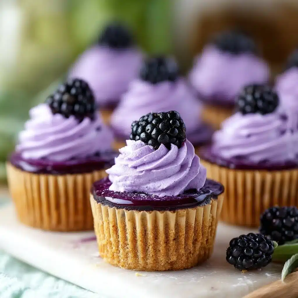 Mini Blackberry Lavender Cheesecakes