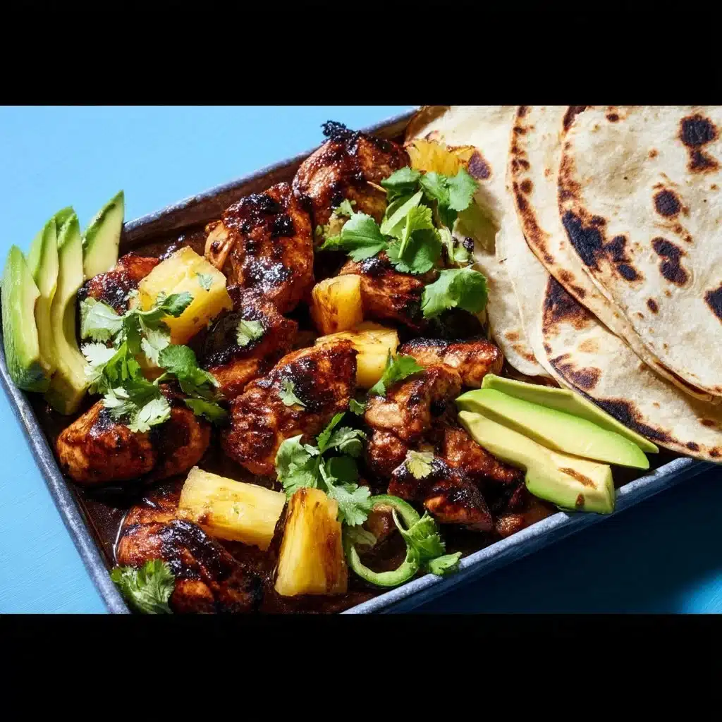 One Pan Chicken & Pineapple Tacos