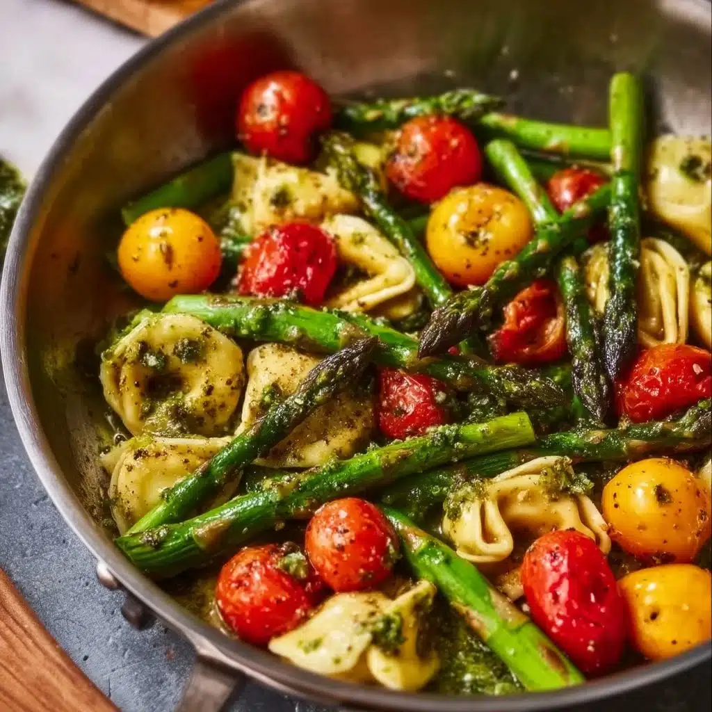 One-Pan Pesto Chicken, Tortellini, and Veggies
