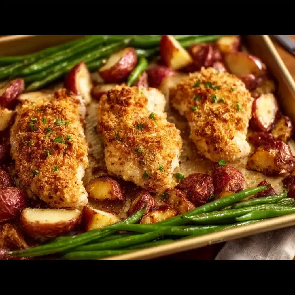 Parmesan Crusted Chicken Sheet Pan Dinner