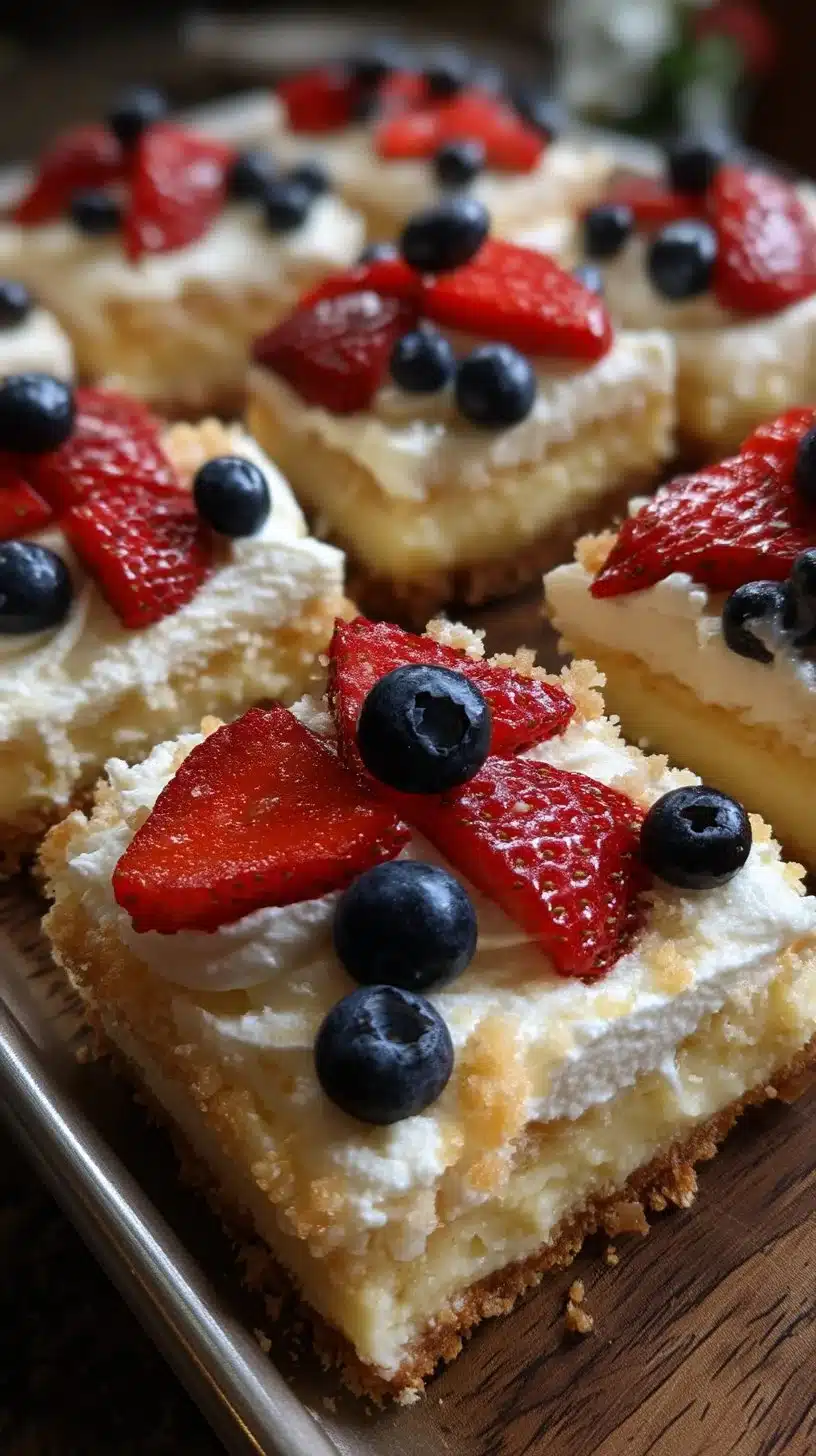 Patriotic Berry Cream Cheese Dessert Bars