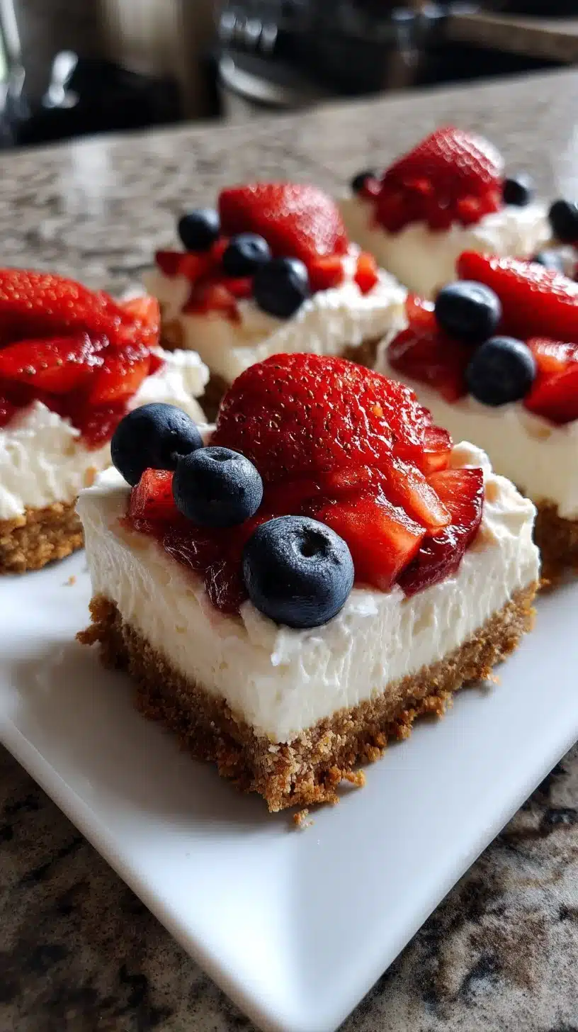 Patriotic Berry Cream Cheese Dessert Bars