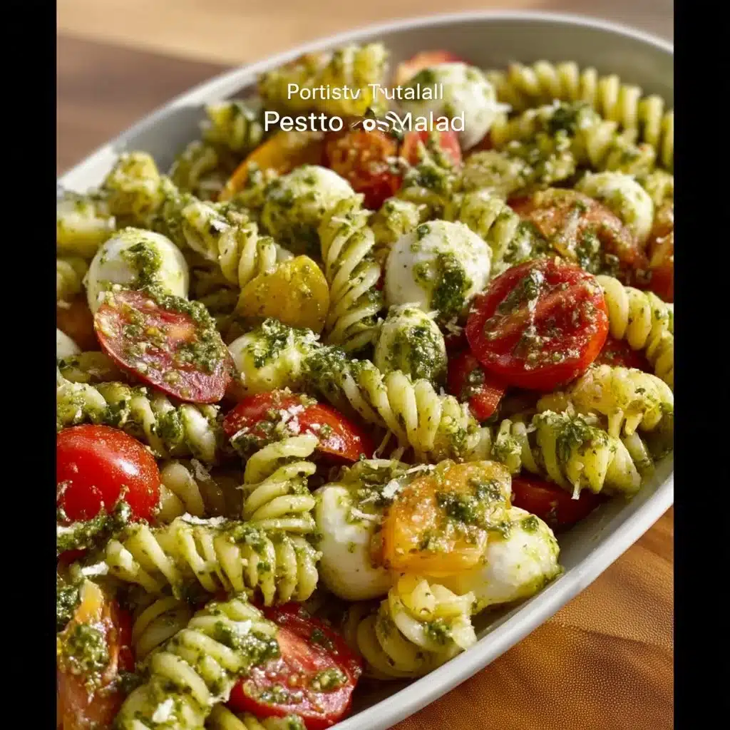 PESTO PASTA SALAD with TOMATOES & MOZZARELLA!😍
