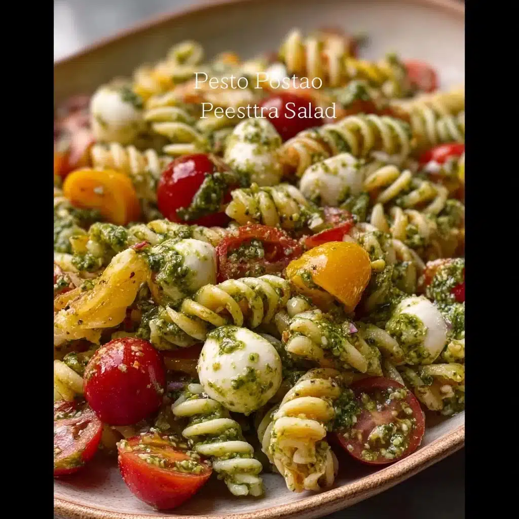 PESTO PASTA SALAD with TOMATOES & MOZZARELLA!😍