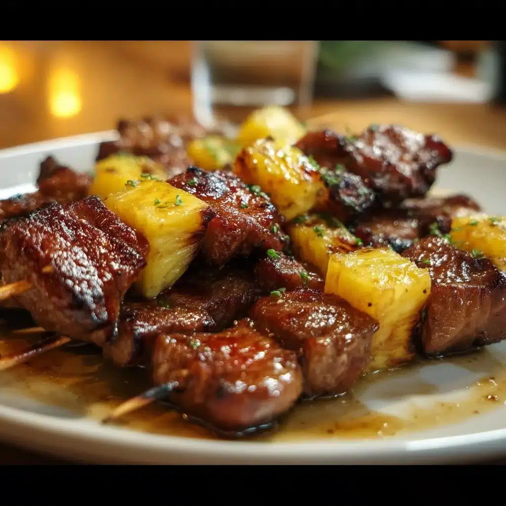 Pineapple BBQ Pork Skewers