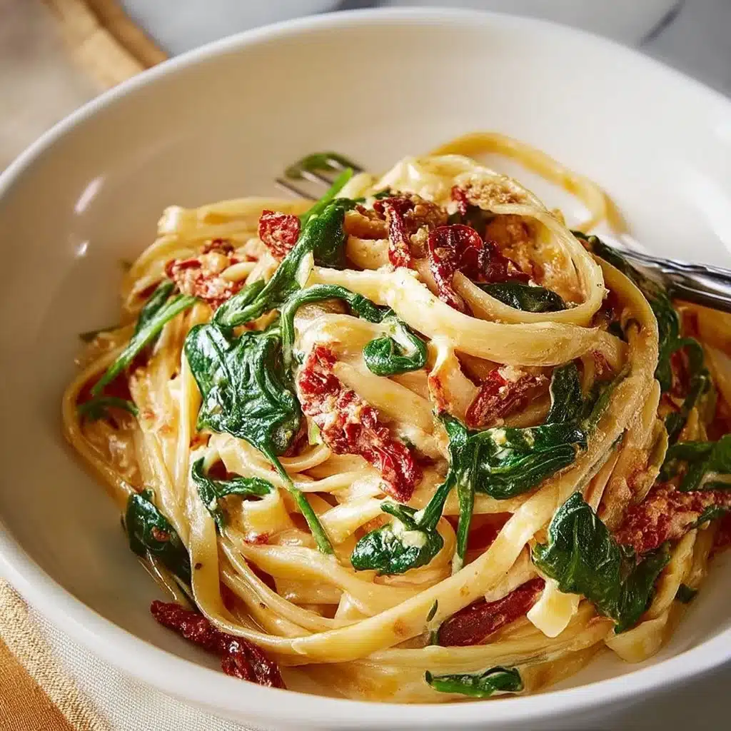 Quick and Easy Spinach and Sundried Tomato Spaghetti