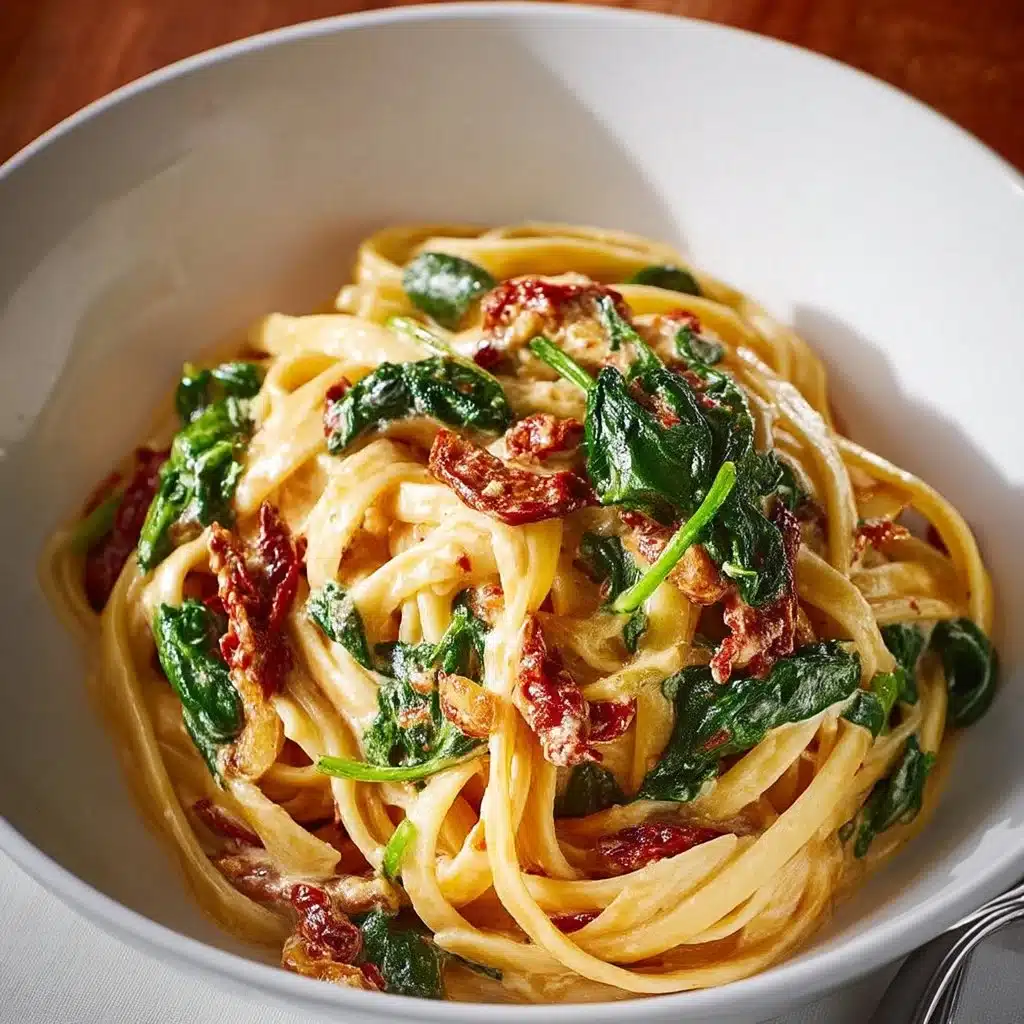 Quick and Easy Spinach and Sundried Tomato Spaghetti