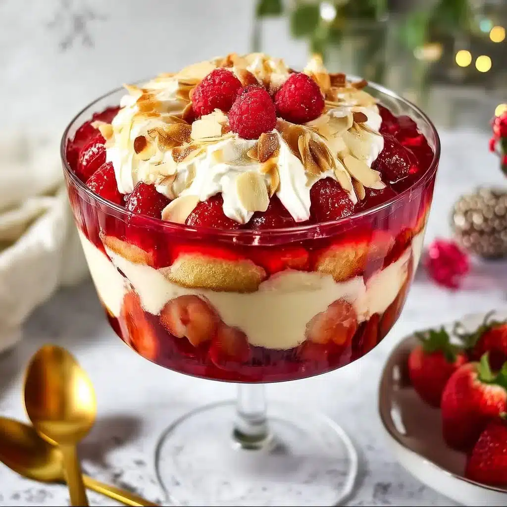 Raspberry and almond trifle