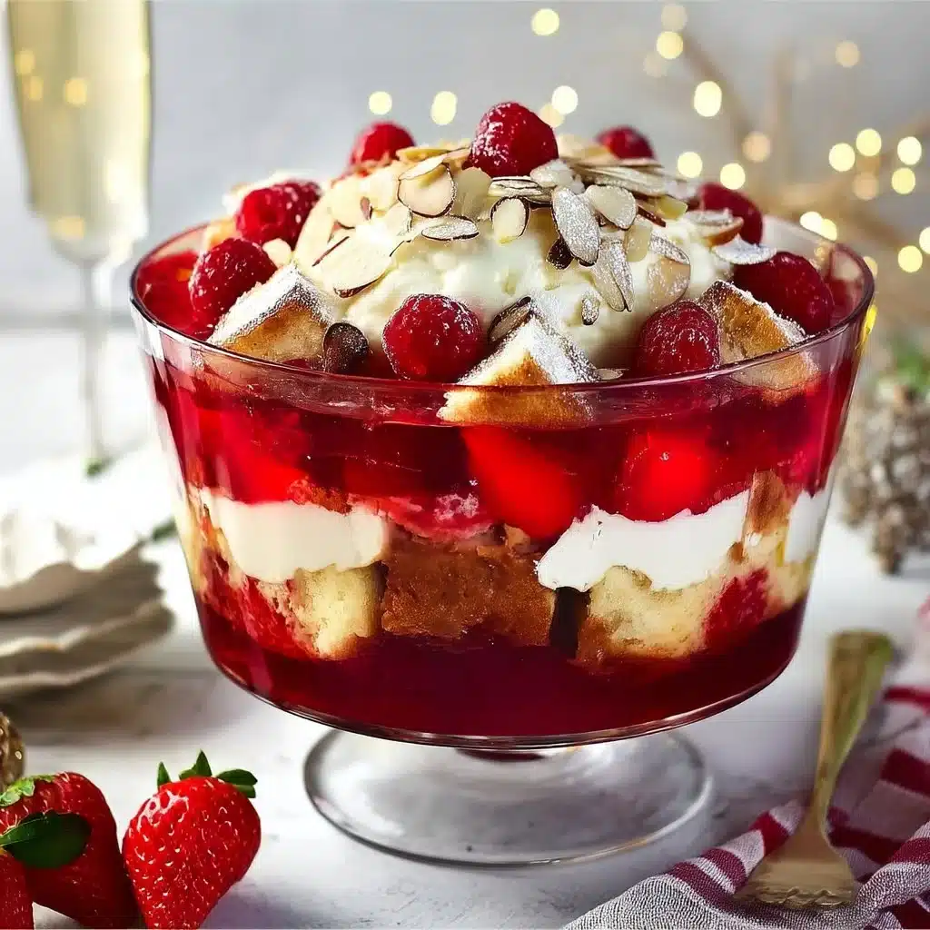Raspberry and almond trifle