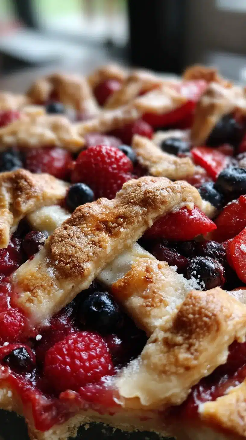 Red White and Blue Berry Slab Pie