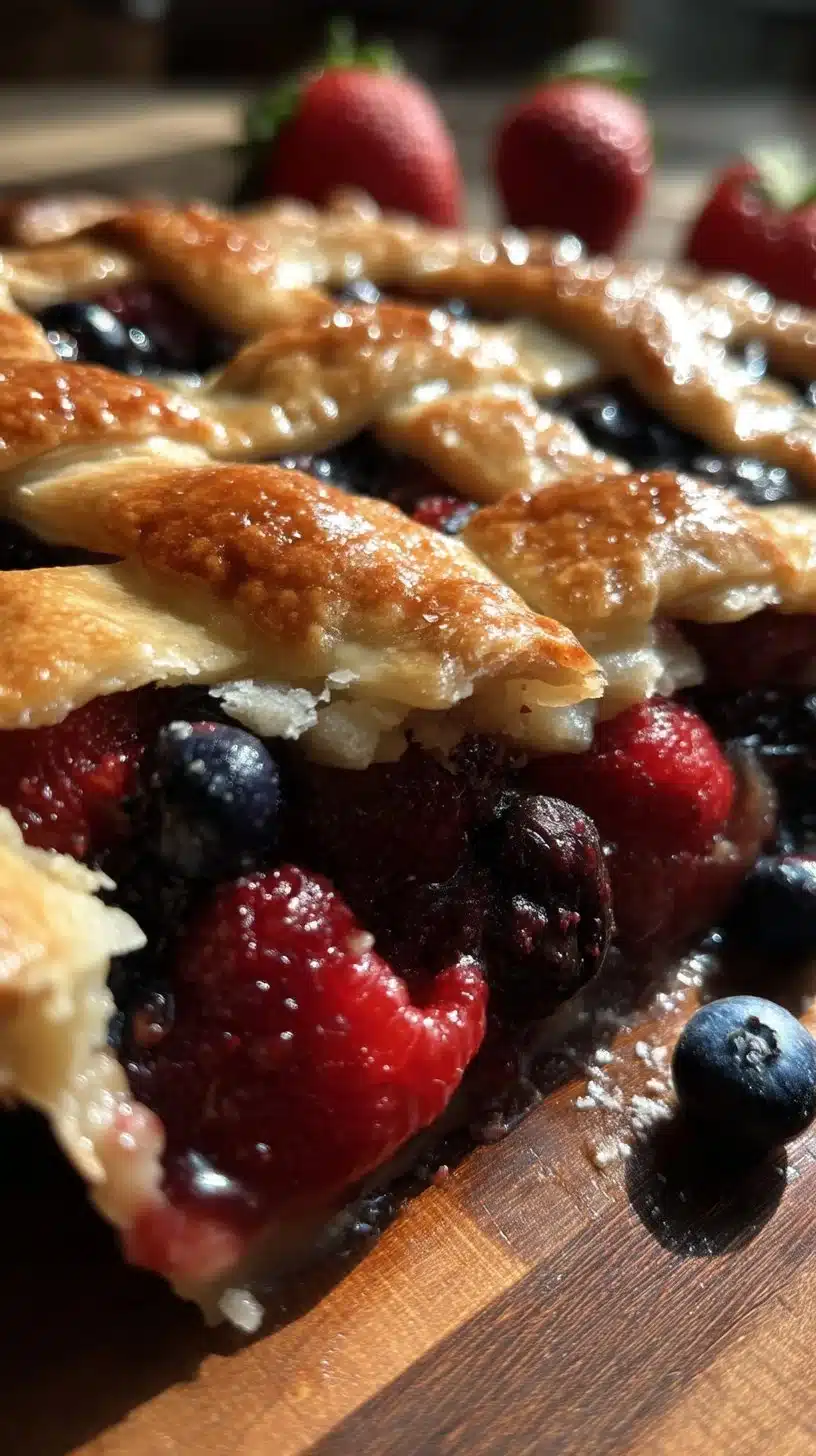 Red White and Blue Berry Slab Pie