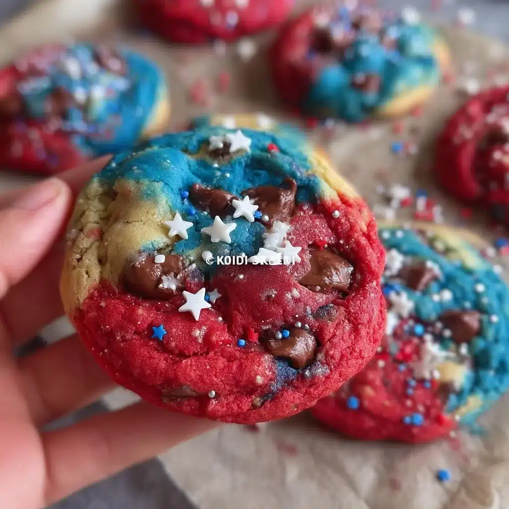 Red, White and Blue Chocolate Chip Cookies