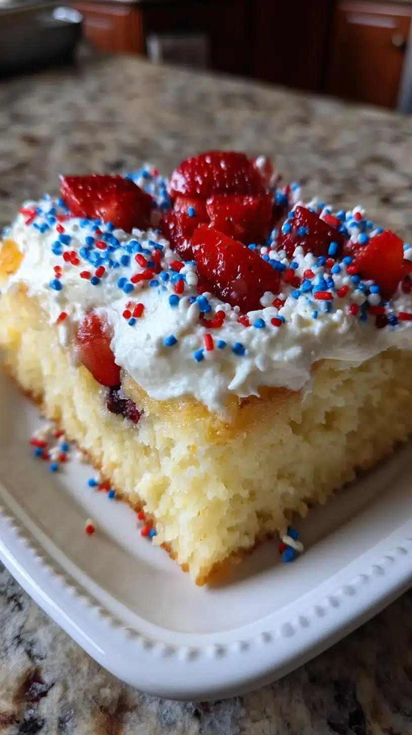 Red White and Blue Poke Cake