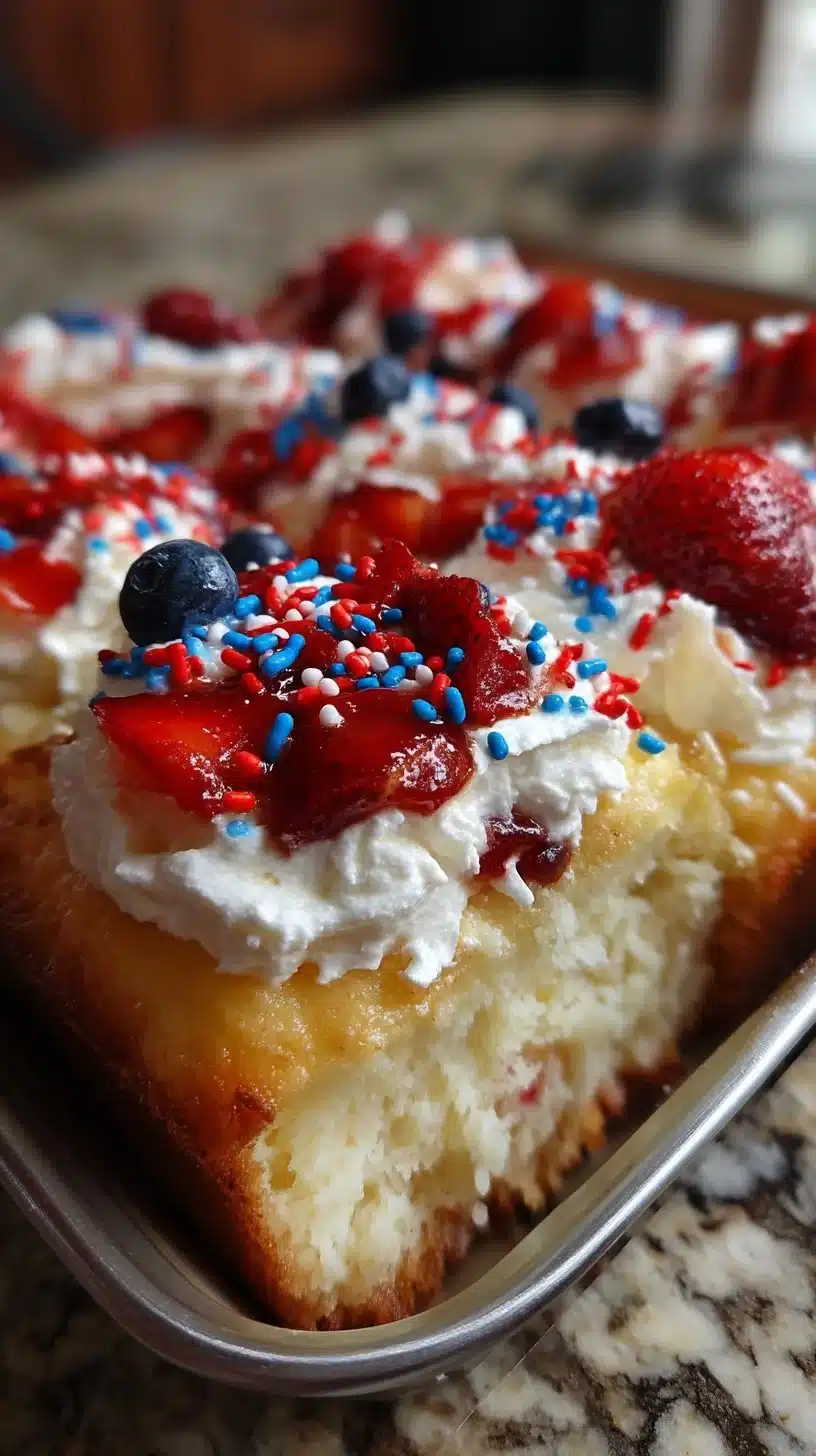 Red White and Blue Poke Cake
