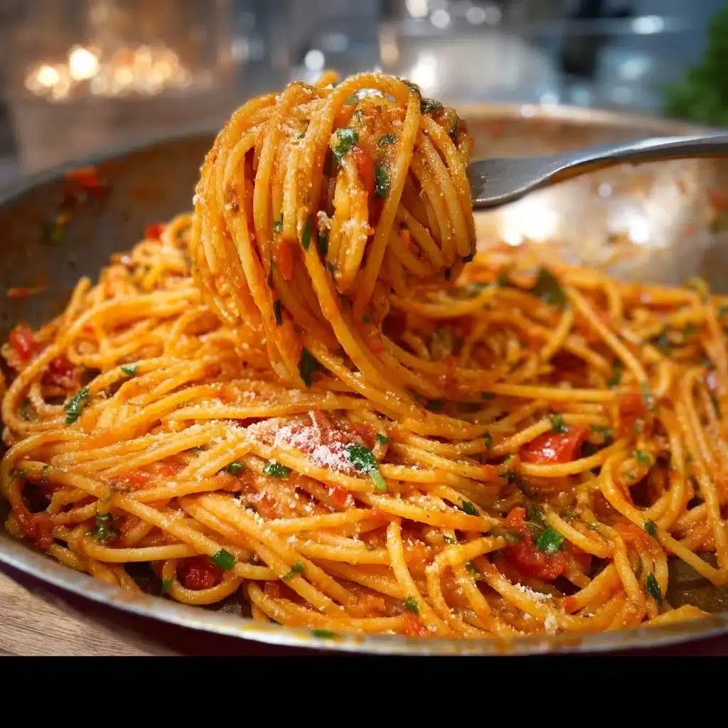 Roasted Veggie Pasta with Garlic Tomato Sauce