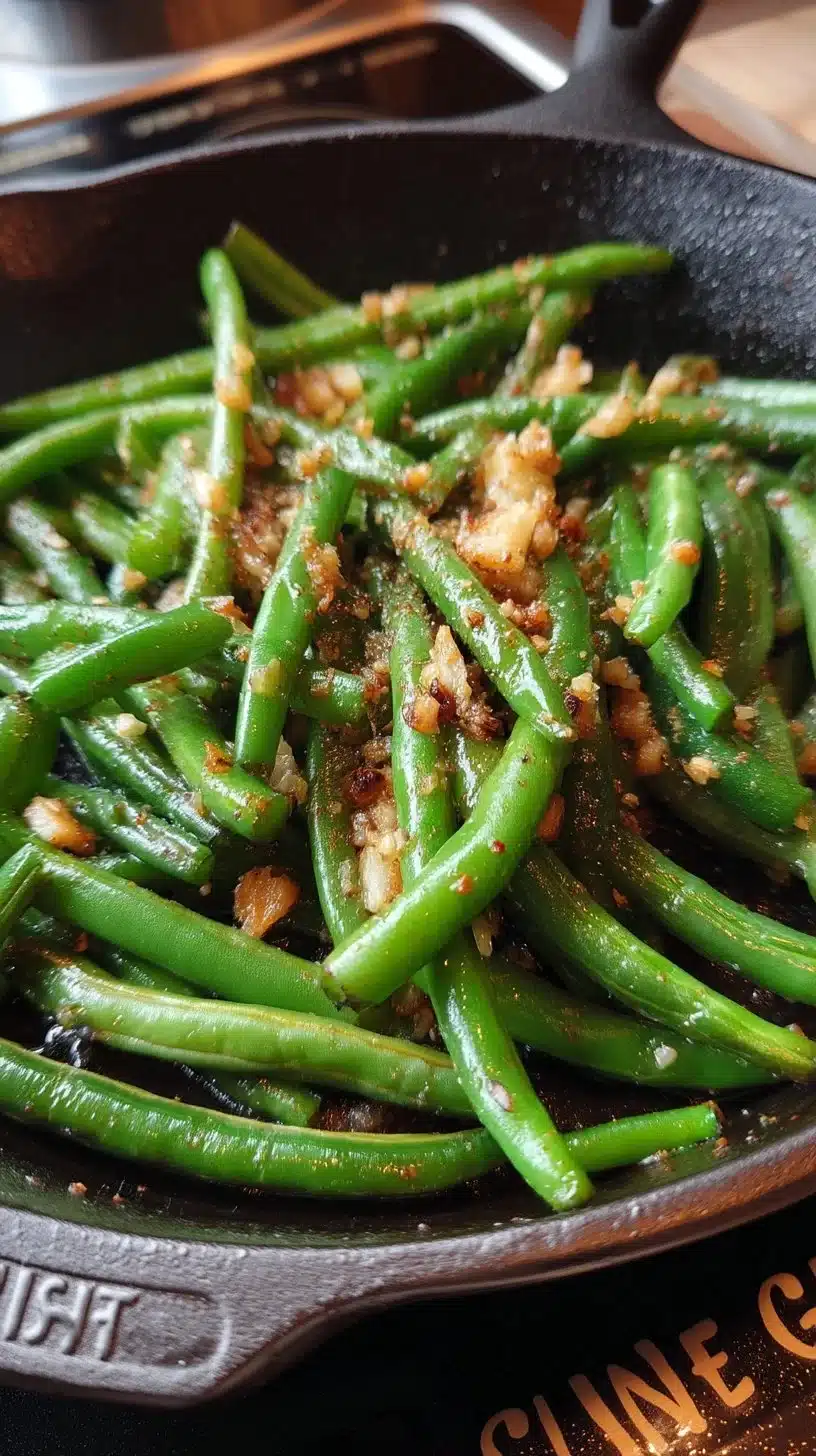 Skillet Garlic Green Beans for BBQ Nights