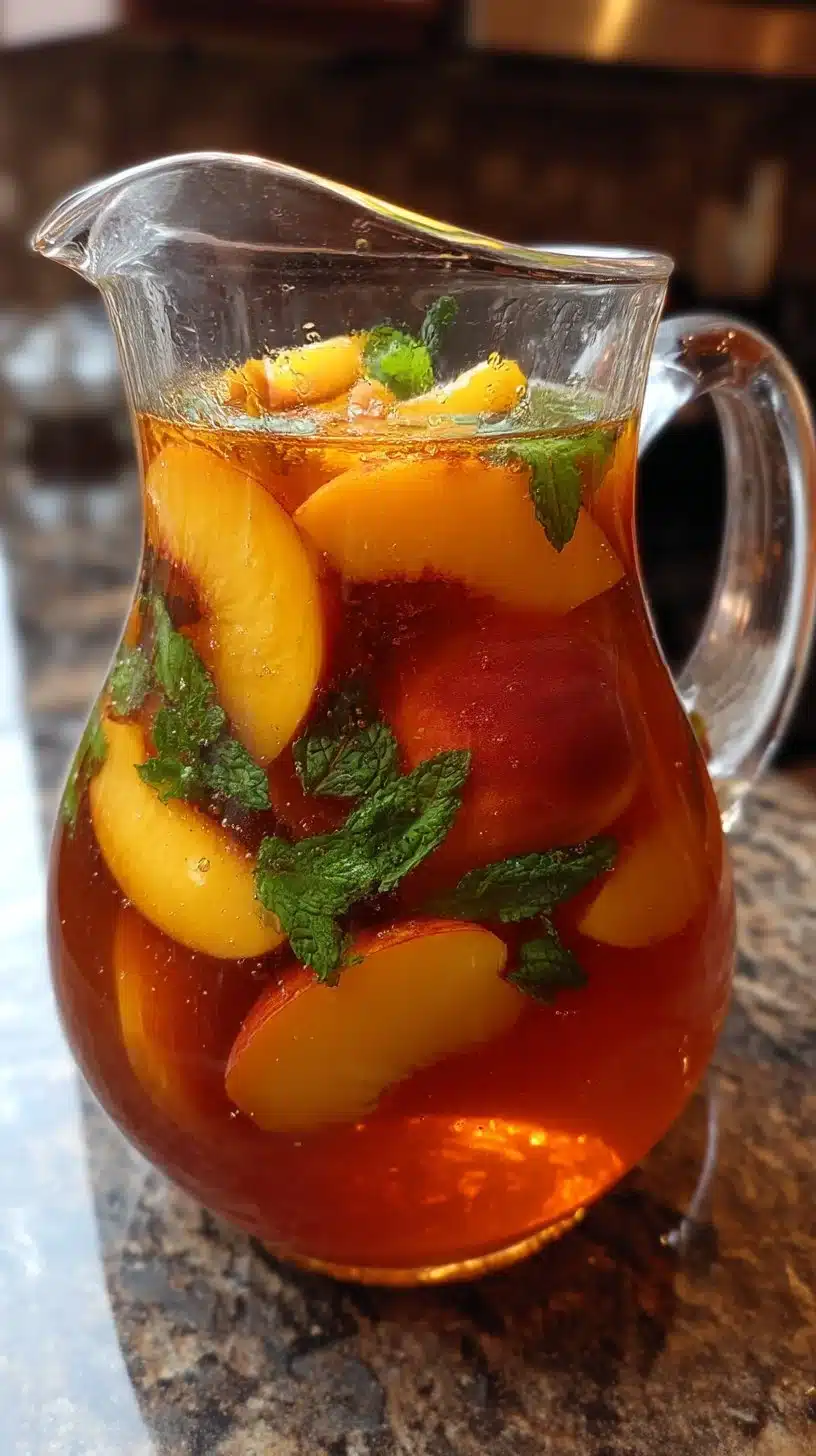 Summer Peach Sweet Tea Party Pitcher