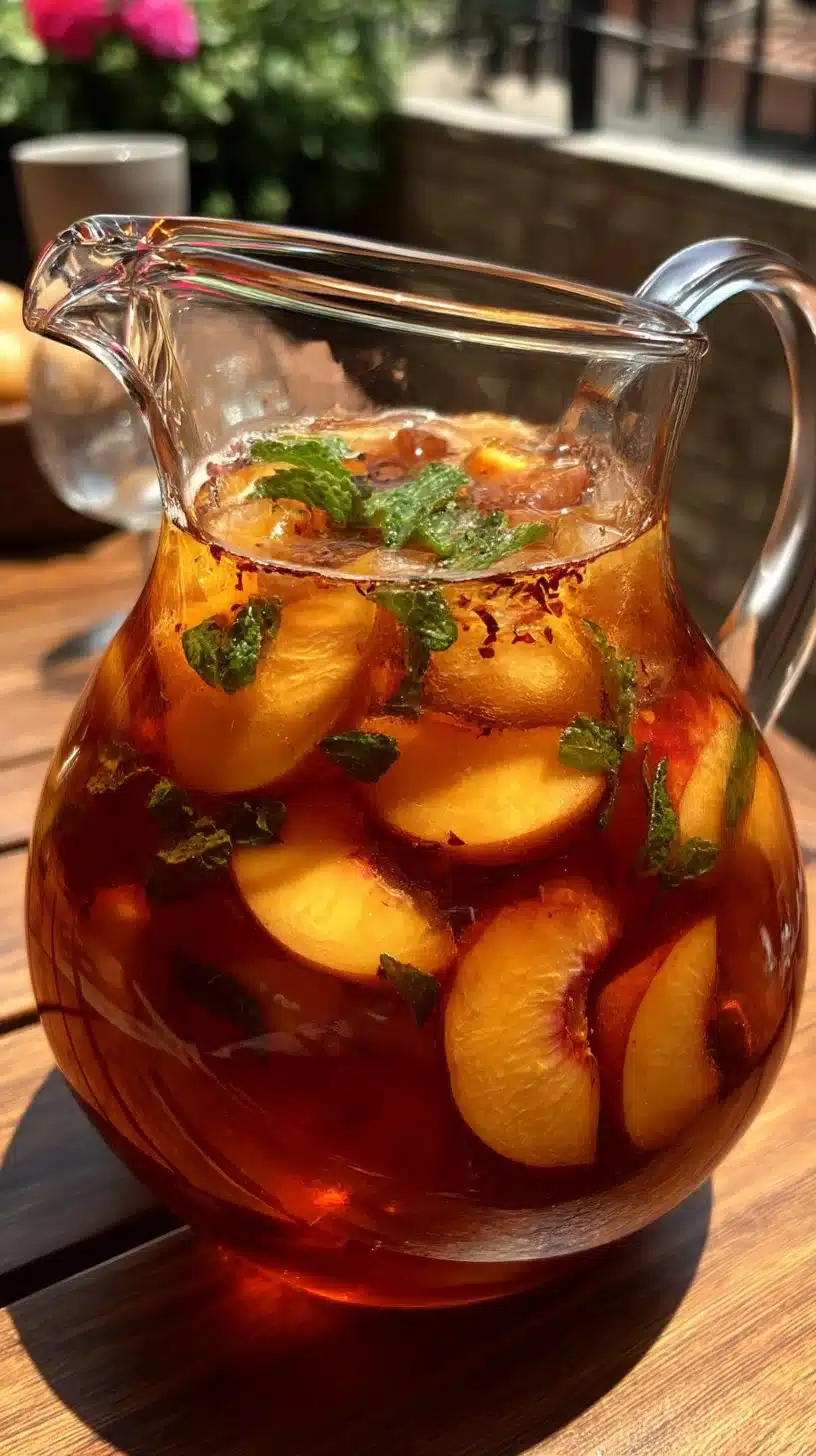 Summer Peach Sweet Tea Party Pitcher