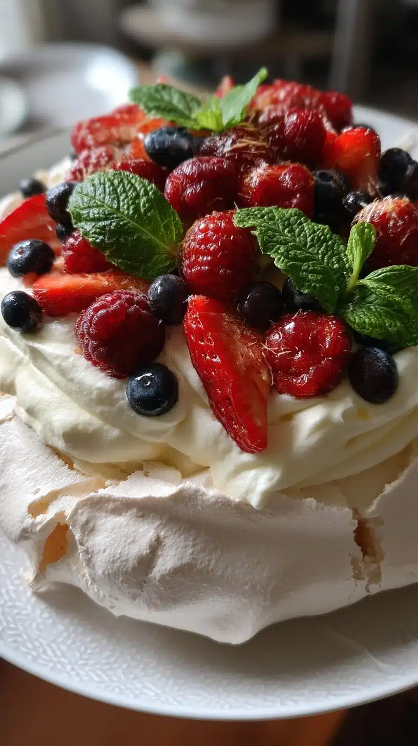 Whipped Cream Berry Pavlova