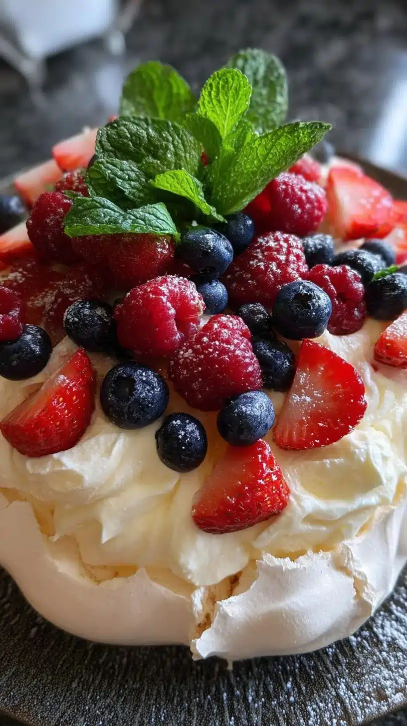 Whipped Cream Berry Pavlova
