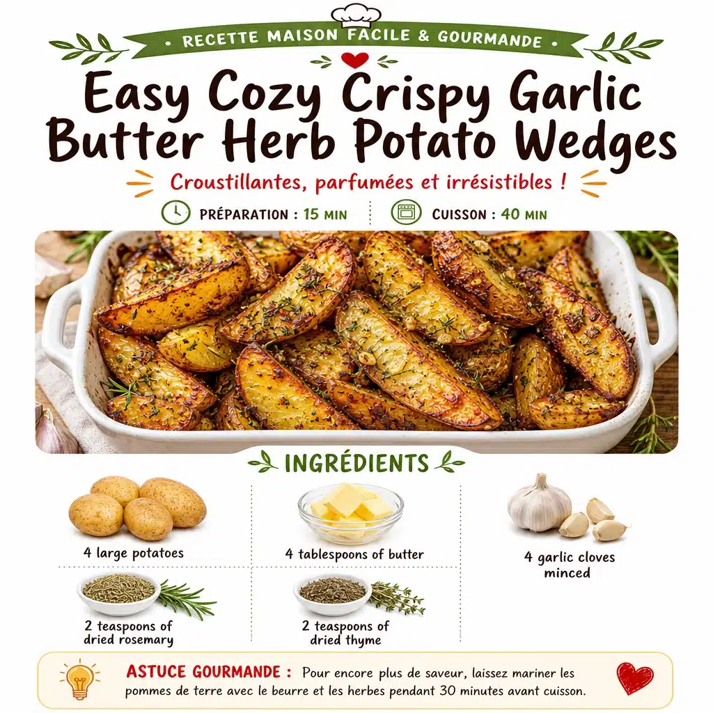 Best Cozy Garlic Butter Herb Potato Wedges