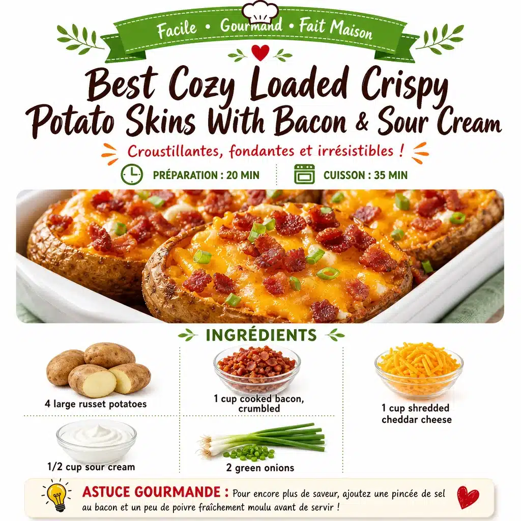 Best Cozy Loaded Crispy Potato Skins With Bacon & Sour Cream