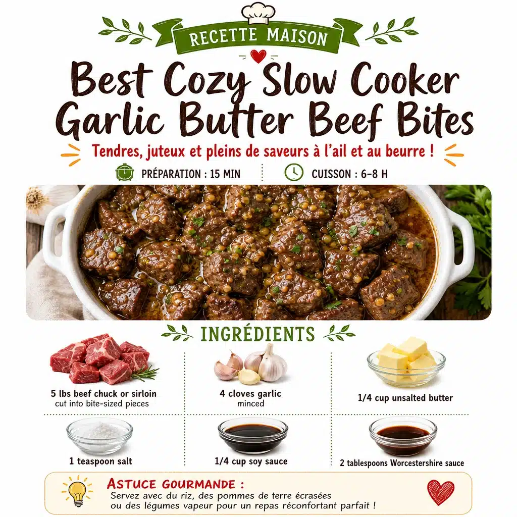 Best Easy Cozy Garlic Butter Slow Cooker Beef Bites