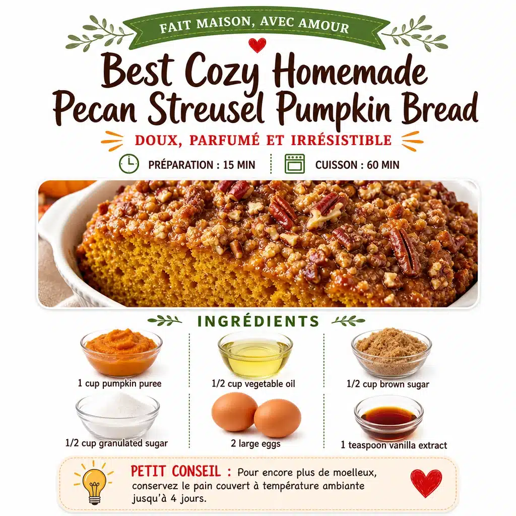 Best Easy Cozy Homemade Pecan Streusel Pumpkin Bread